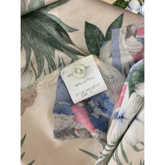 VTG NEWT Honolulu Hawaii USA Aloha floral cotton graphic Hawaiian shirt, L - Picture 6 of 6